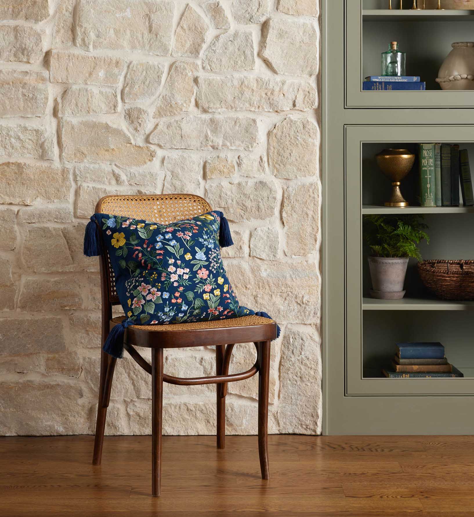 Mayfair Embroidered Pillow - Navy