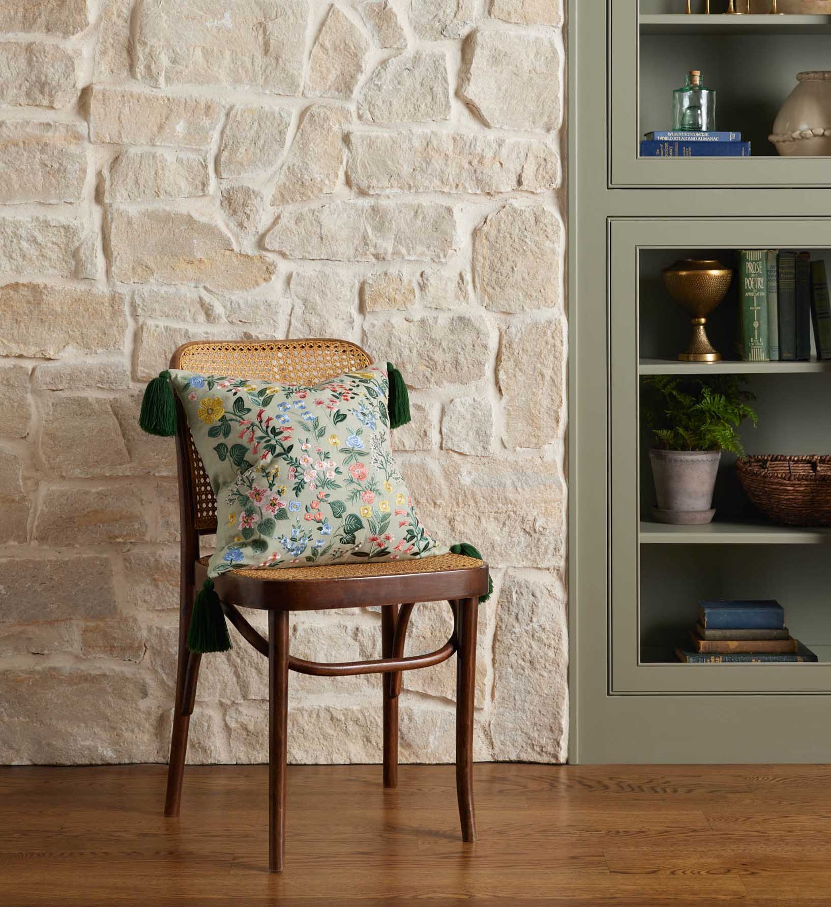 Mayfair Embroidered Pillow - Mint