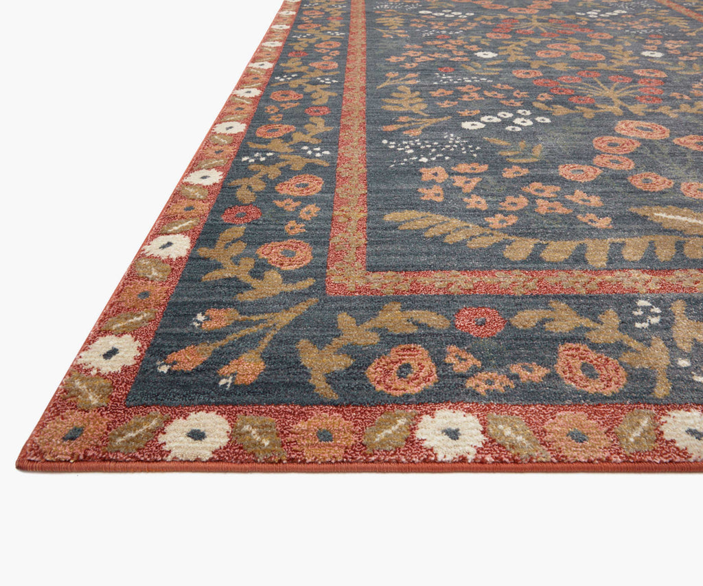 Fiore Florence Power Loomed Rug - Navy & Rust – Rifle Paper Co