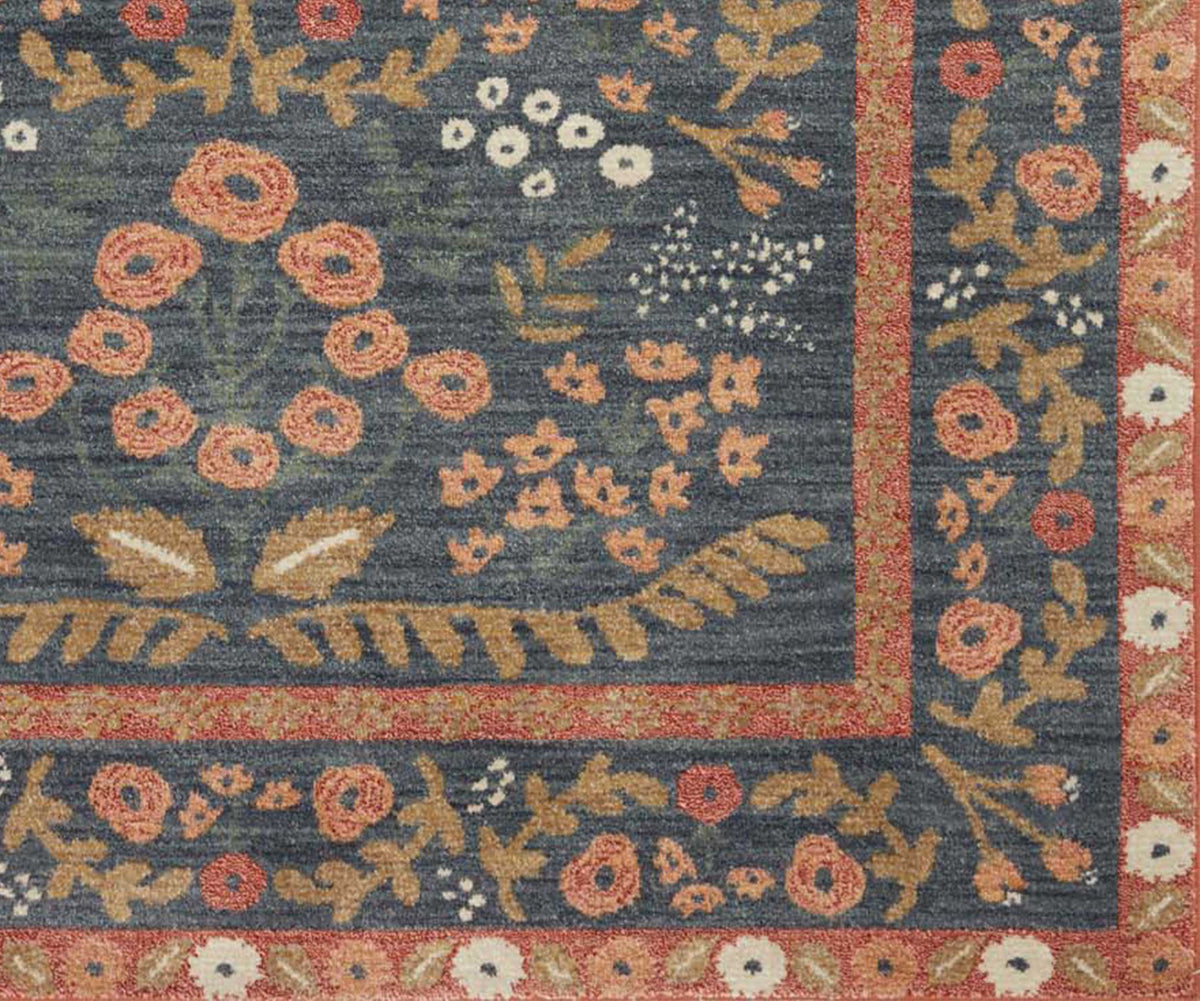 Fiore Florence Navy & Rust Loomed Rug | Rifle Paper Co.