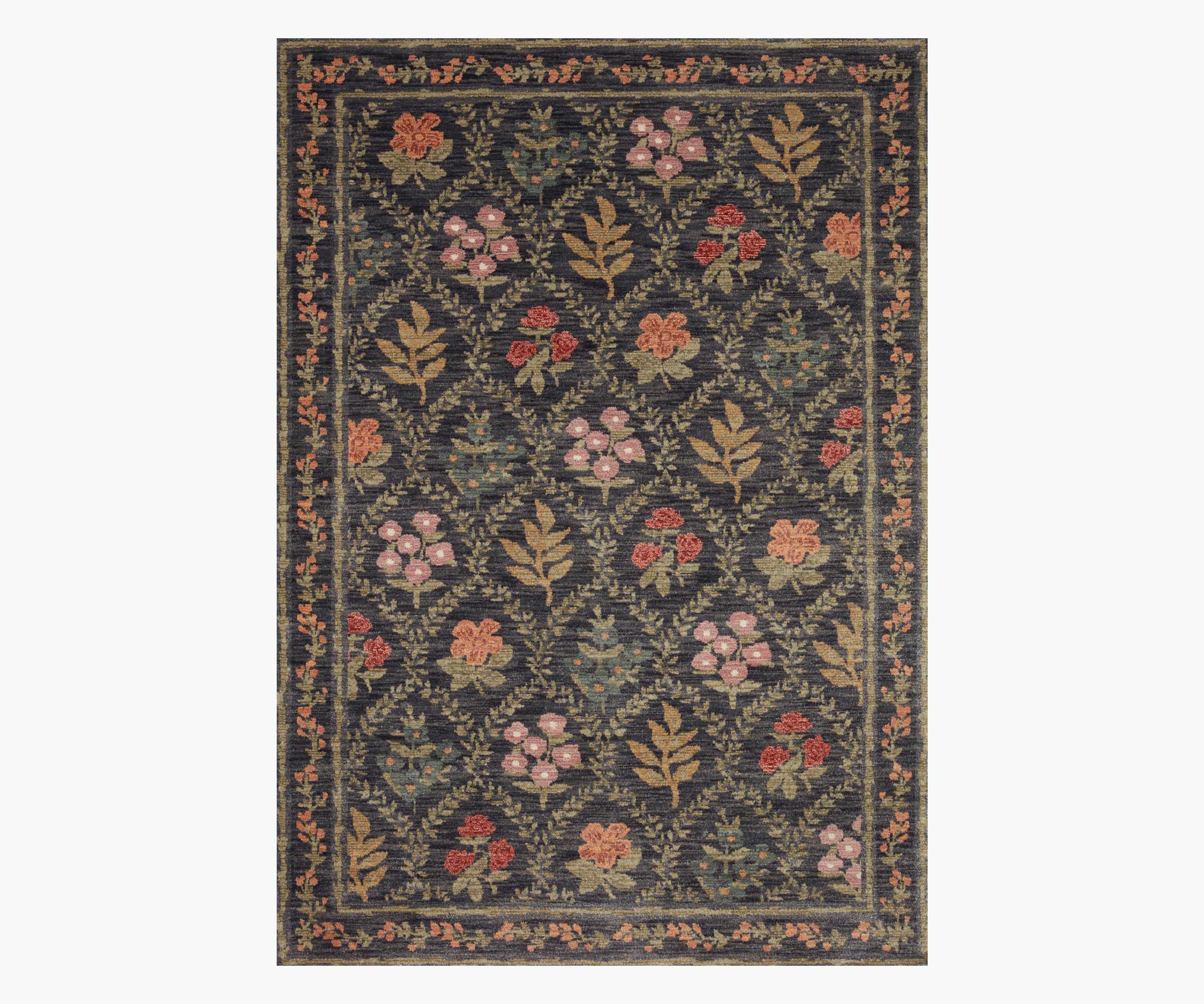 Fiore Hawthorne Power Loomed Rug - Charcoal – Rifle Paper Co