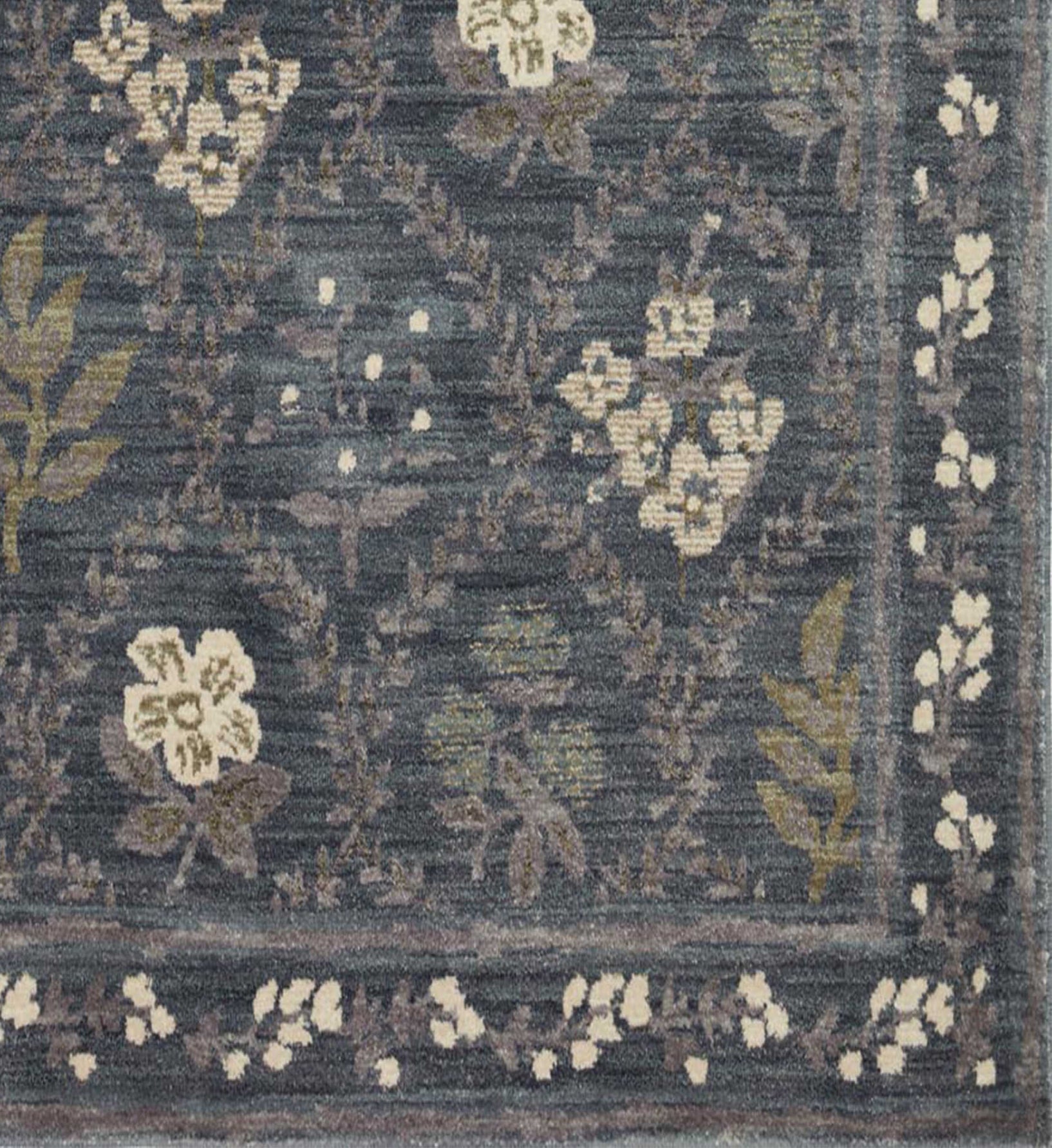 Fiore Hawthorne Navy Power Loomed Rug | Rifle Paper Co.