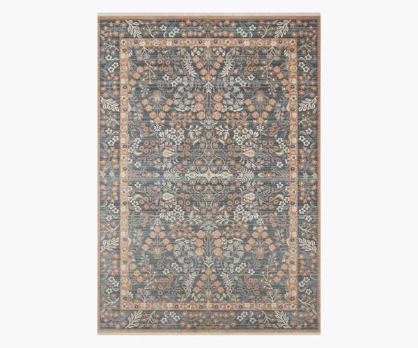 Holland Lotte Navy Floral Power-Loomed Rug | Rifle Paper Co.