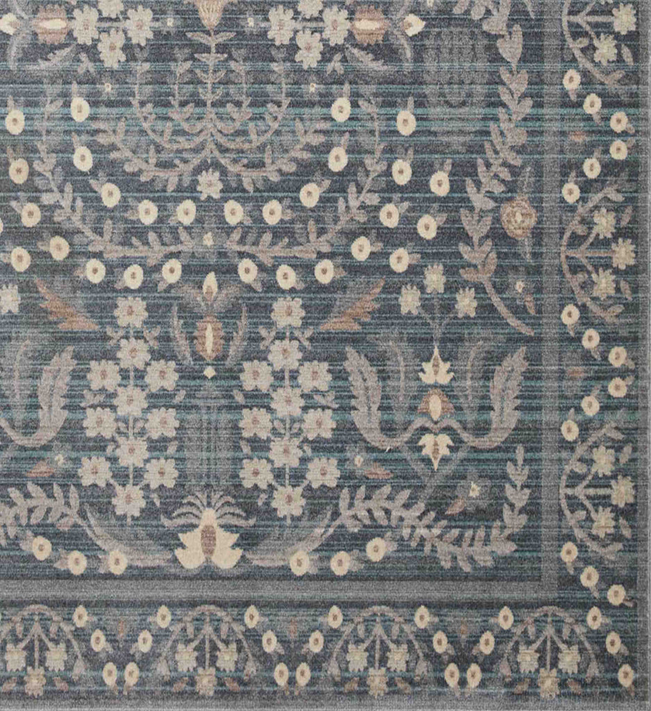 Holland Anika Blue Botanical Loomed Rug | Rifle Paper Co.