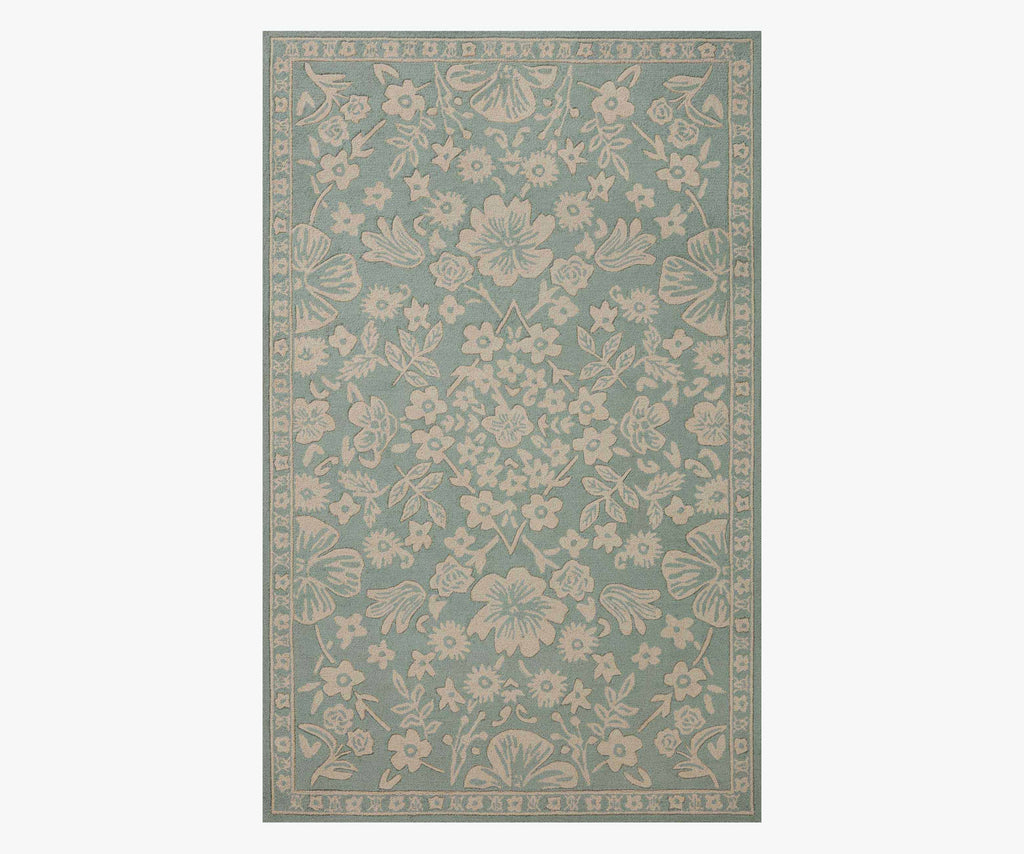 2'3"x3'9"Arboretum Rose Garden Wool-Hooked Rug - Jade