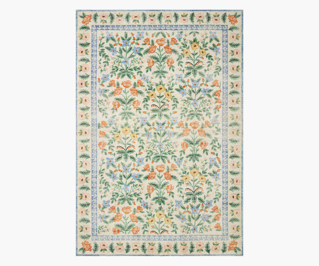 Eden Mughal Garden Power Loomed Rug - Cream