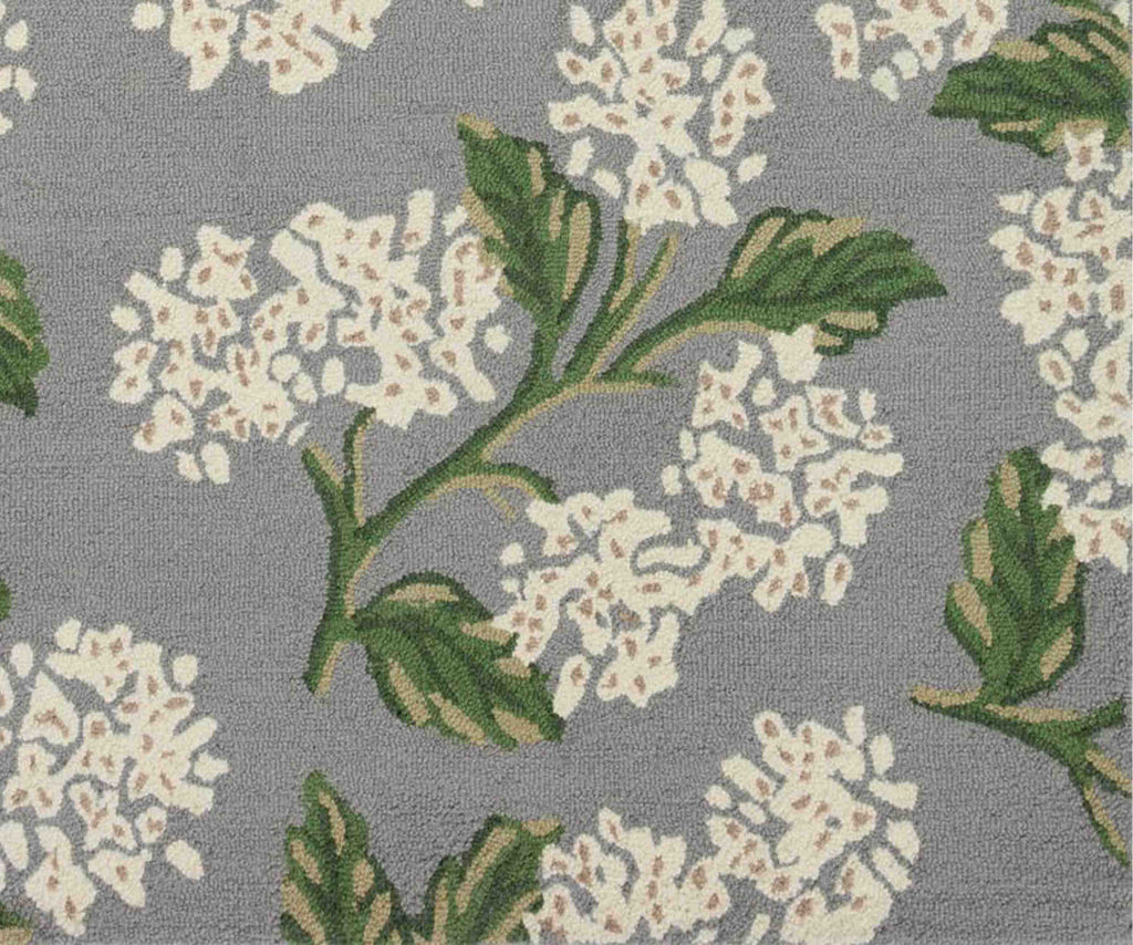 Joie Hydrangea Wool-Hooked Rug - Grey – Rifle Paper Co