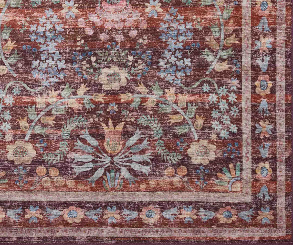 Maison Frances Burgundy Floral Rug | Rifle Paper Co.