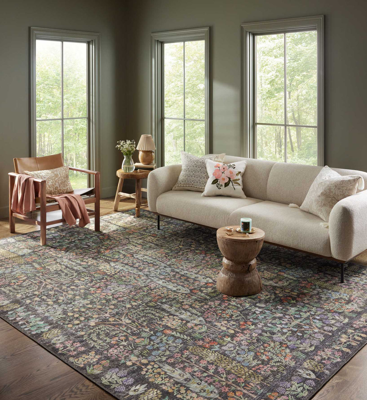 Maison Grove Charcoal Power Loomed Rug | Rifle Paper Co.