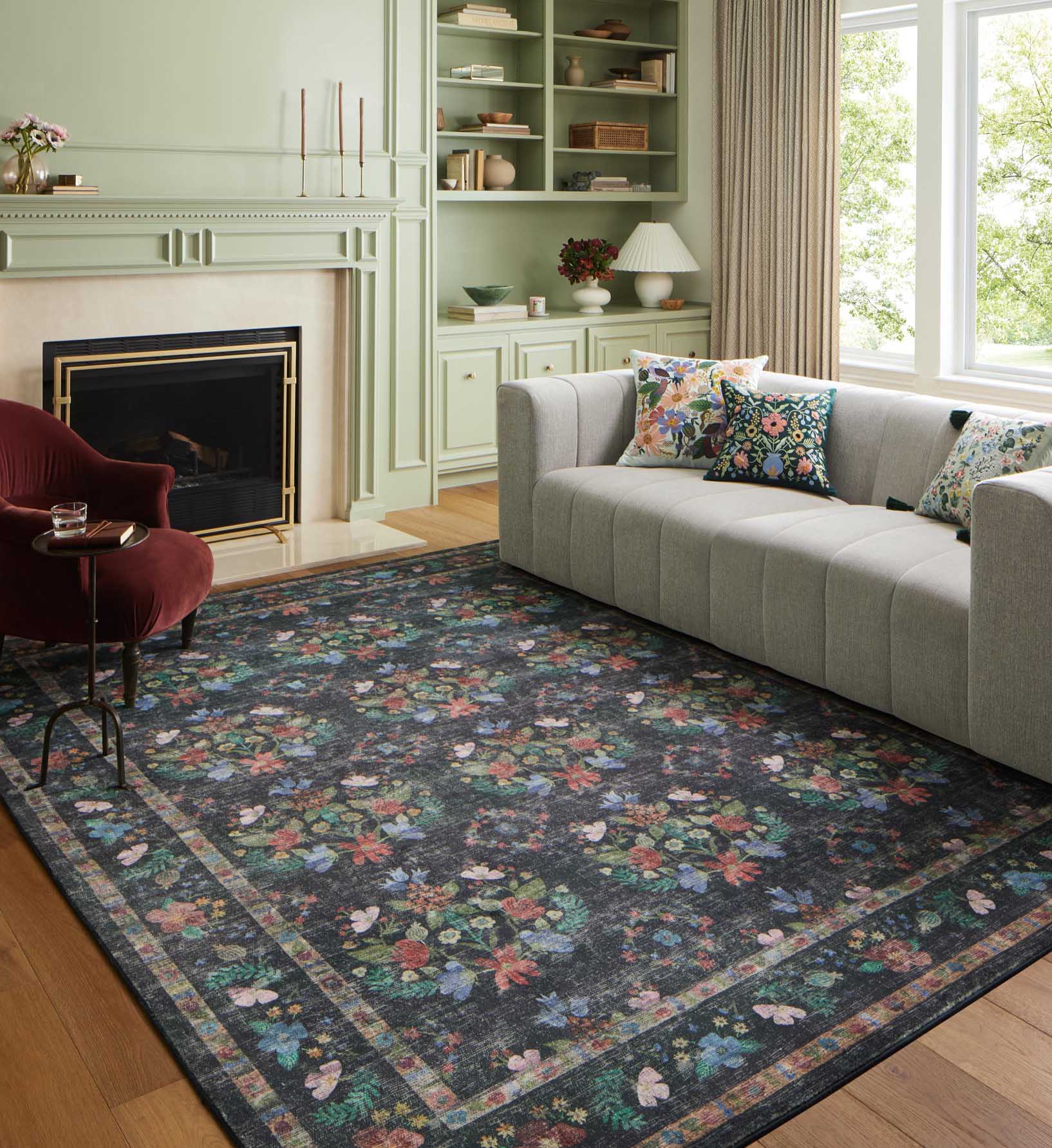 Courtyard Seville Printed Rug - Charcoal