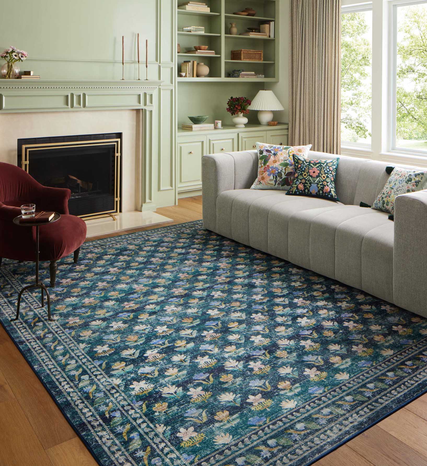 Courtyard Hadley Printed Rug - Emerald