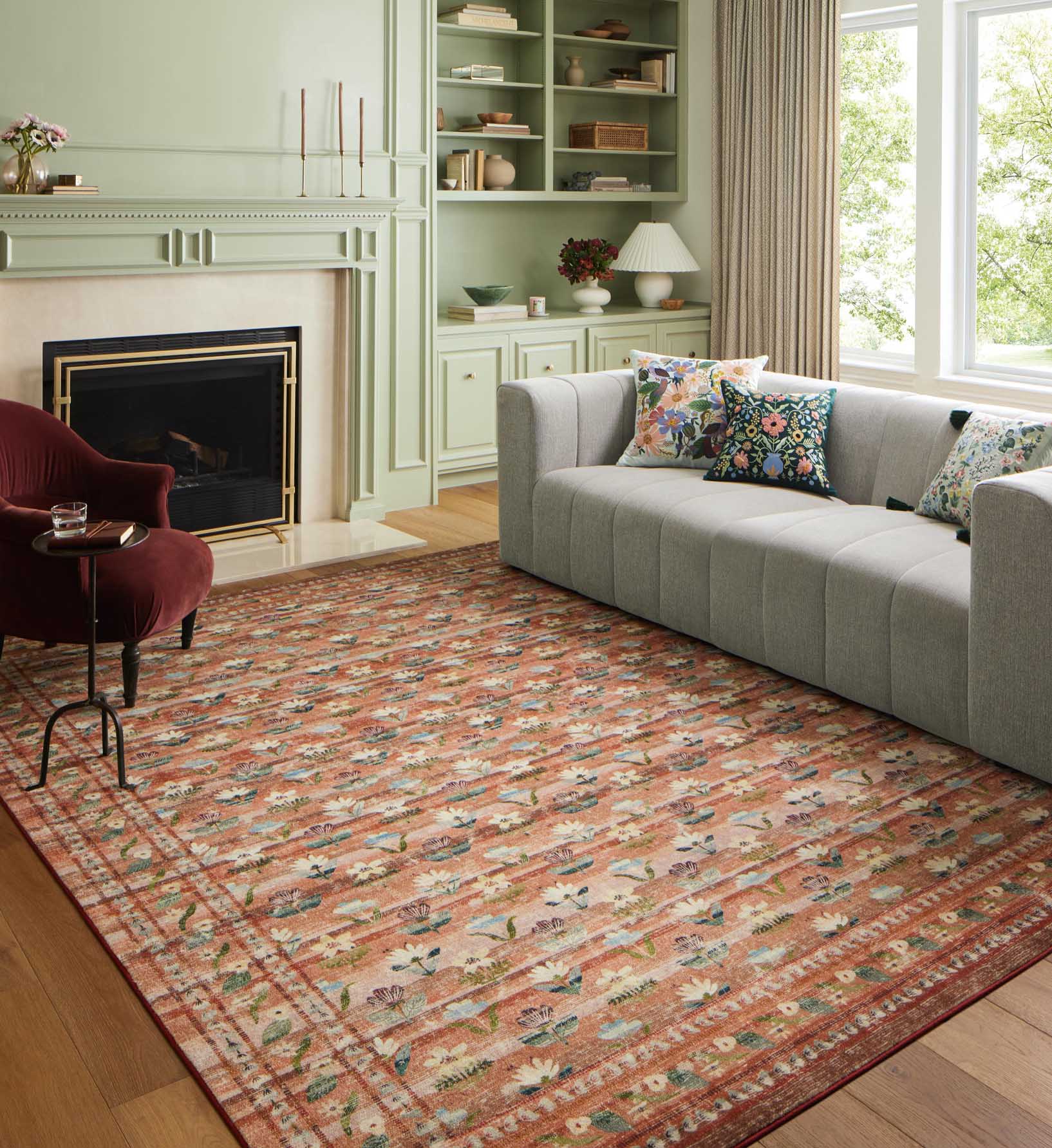 Courtyard Hadley Printed Rug - Terracotta