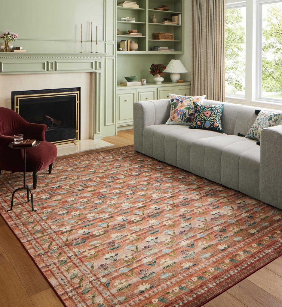 Courtyard Hadley Terracotta Printed Rug | Rifle Paper Co.