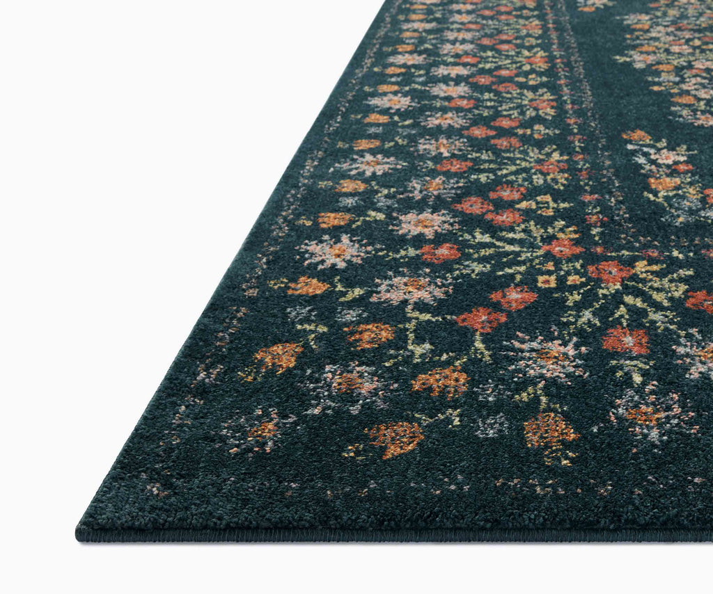 Laurel Eleanor Navy Floral Area Rug | Rifle Paper Co.