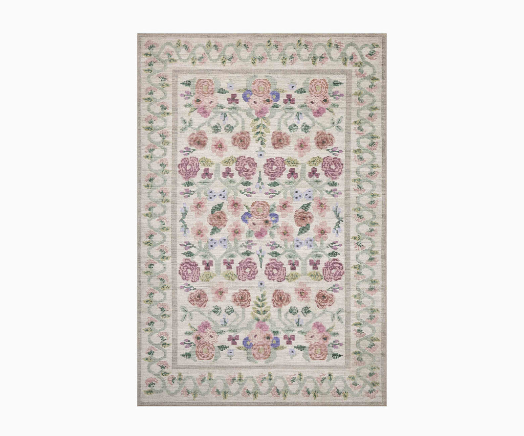 Power Rug Rosa Power Loomed Rug - Ivory โ Rifle Paper Co