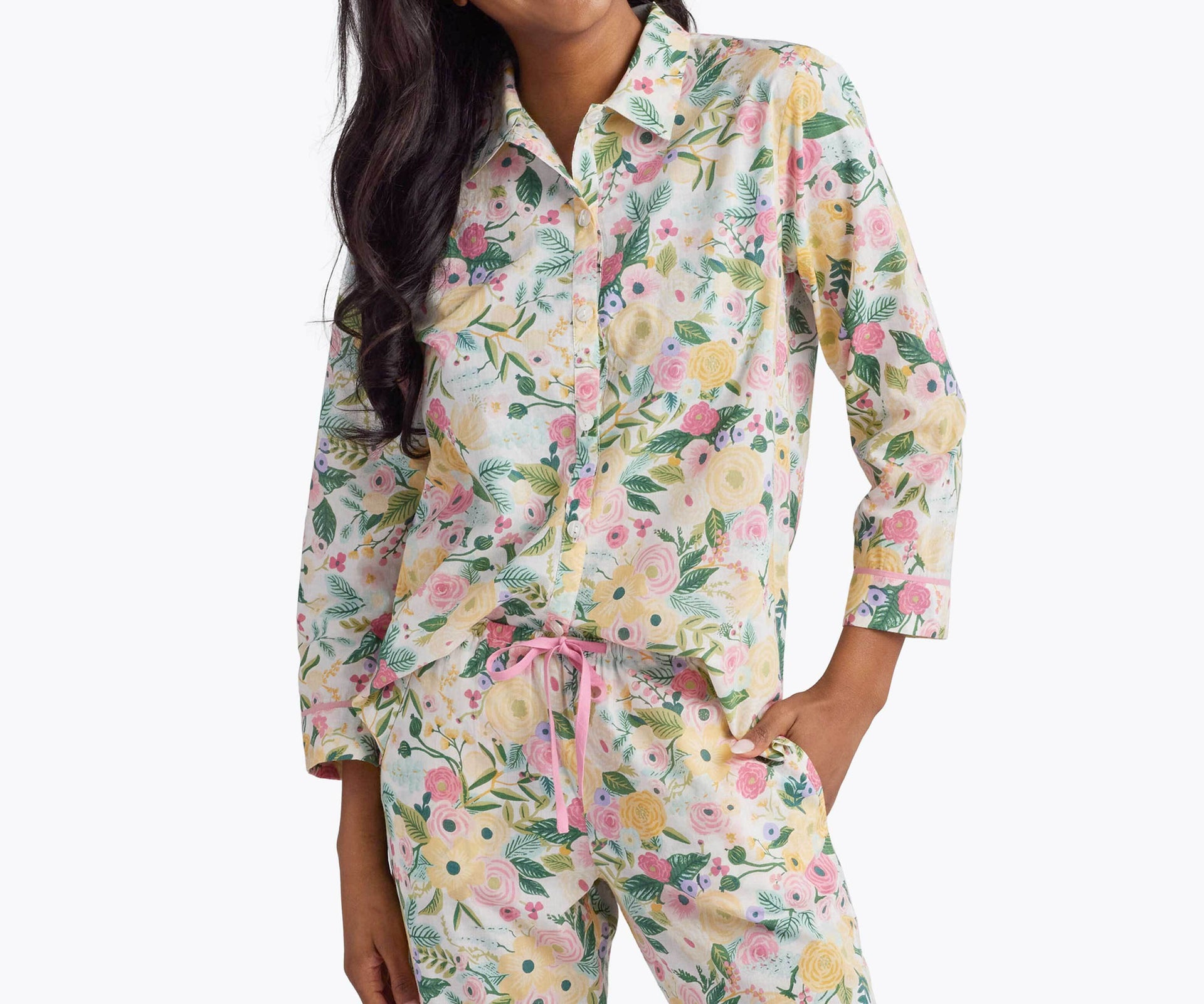 Garden Party - Voile Button Front Crop Set