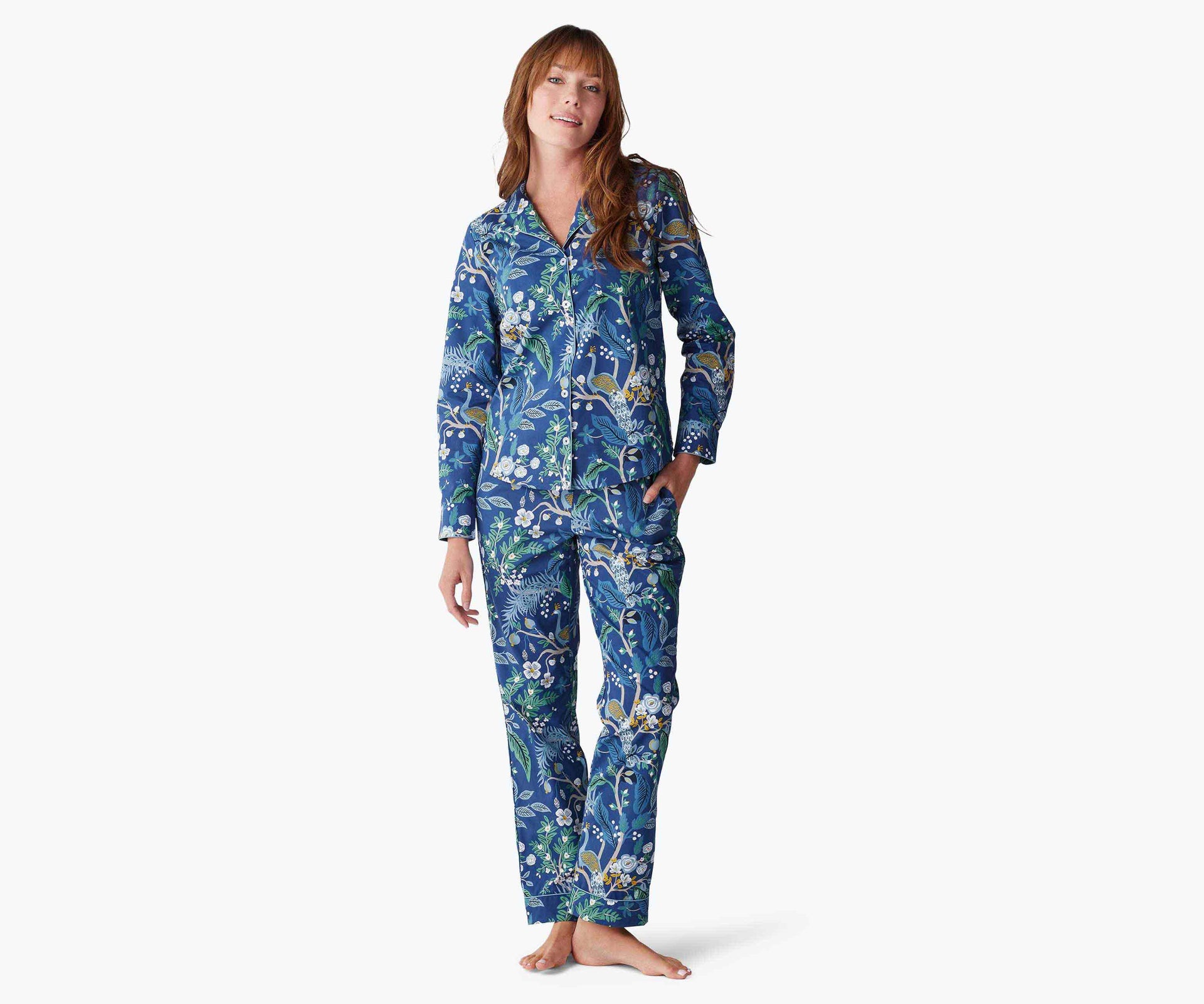Peacock - Poplin Button Front Long Set