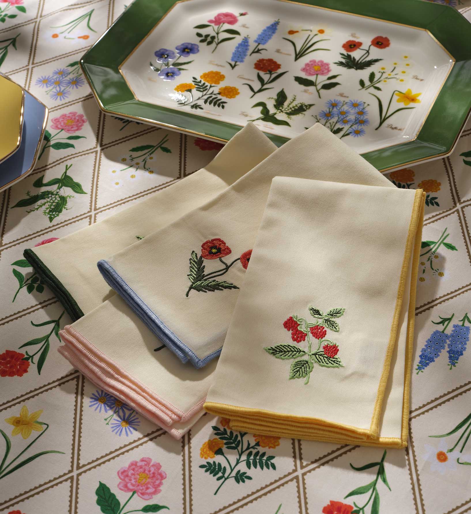 Cotton Napkin Set - Garden Study