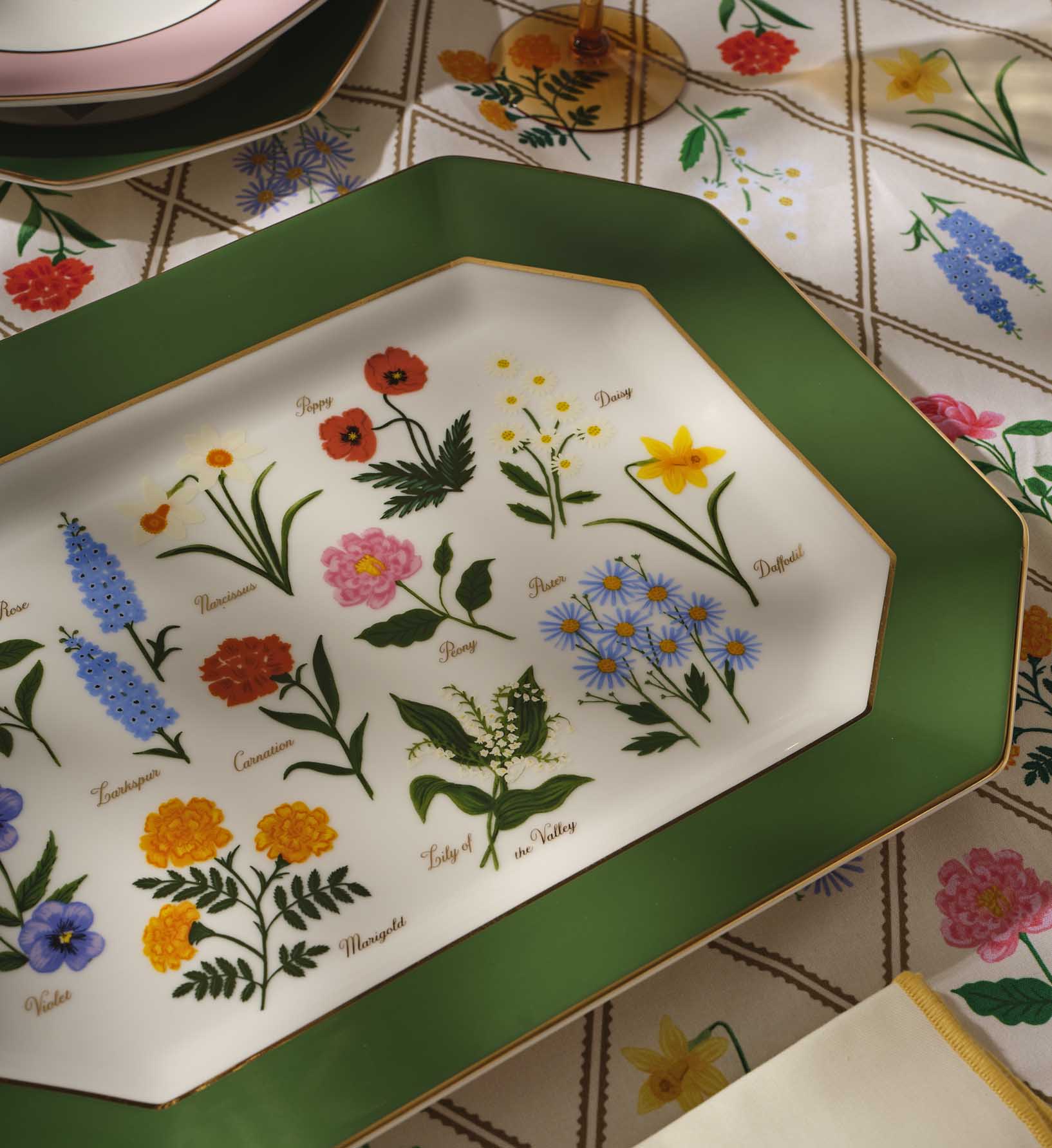 Large Porcelain Serving Platter - Garden Study