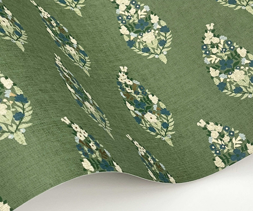 Paisley Wallpaper Sample in Green | Rifle Paper Co.